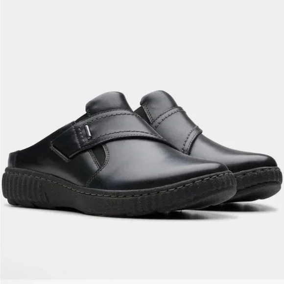 Clarks Originals Women's Caroline Bay Black Lea 26179513 - Picture 1 of 8